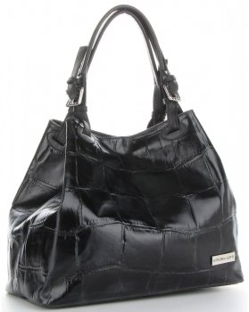 Kožené kabelka shopper bag Vittoria Gotti čierna V692754