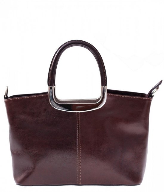 Klasická kožená kabelka  genuine leather čokoláda