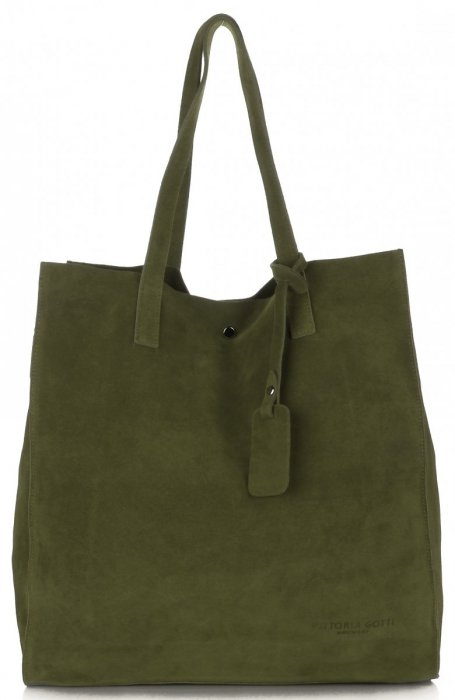 Kožené kabelka shopper bag Vittoria Gotti zelená V205454