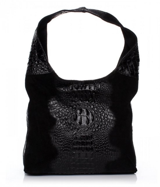 Kožené kabelka shopper bag Vera Pelle černá A1