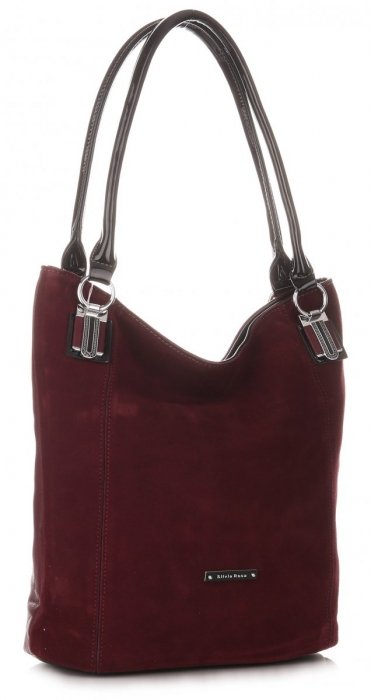 Kožené kabelka univerzální Silvia Rosa fialová SR2905