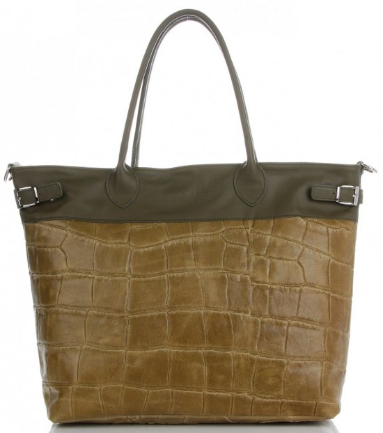 Kožené kabelka shopper bag Vittoria Gotti zelená V691622