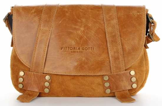 Kožené kabelka listonoška Vittoria Gotti zrzavá V688636