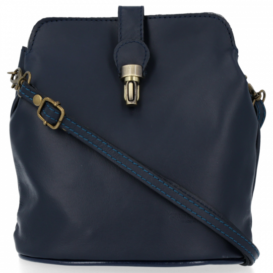 Kožené kabelka univerzální Vittoria Gotti tmavě modrá V2466