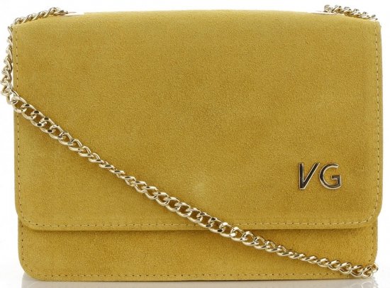Kožené kabelka listonoška Vittoria Gotti žlutá V3084OD