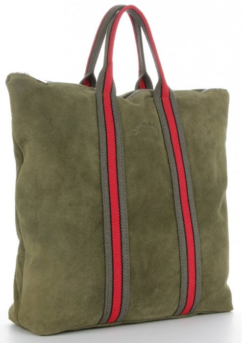 Kožené kabelka shopper bag Vittoria Gotti zelená V689746