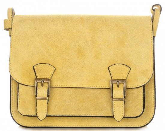 Kožené kabelka listonoška Genuine Leather žlutá 1643