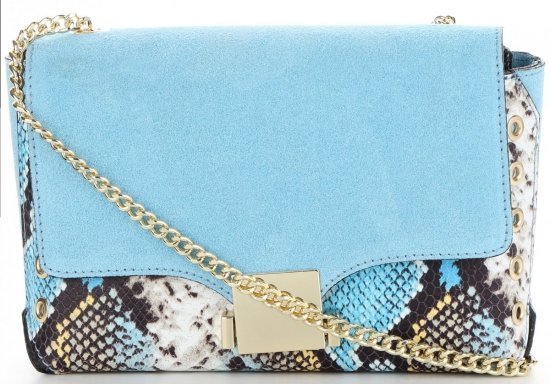 Kožené kabelka listonoška Vittoria Gotti světle modrá V5201PIT