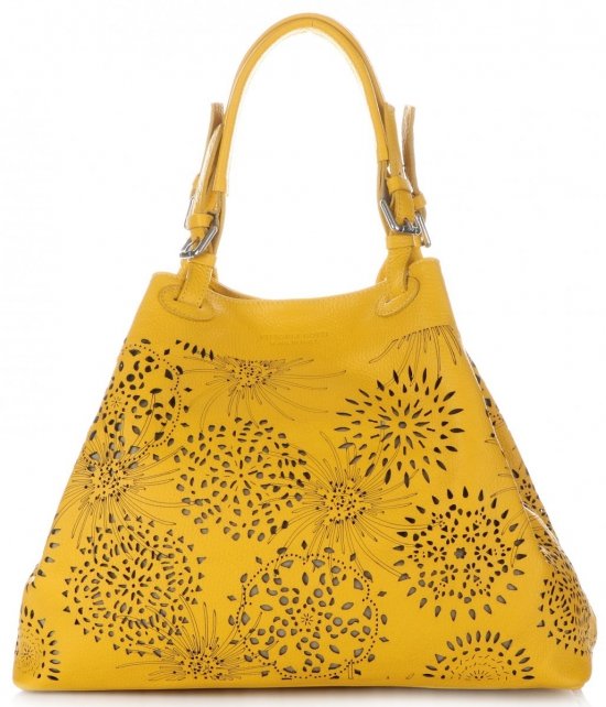 Kožené kabelka shopper bag Vittoria Gotti žlutá V8913