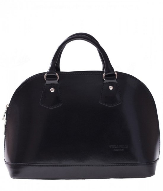 Kožené kabelka kufřík Vera Pelle černá 424 (2