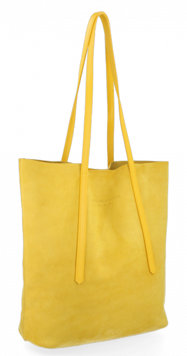 Kožené kabelka shopper bag Vittoria Gotti žlutá V6590C