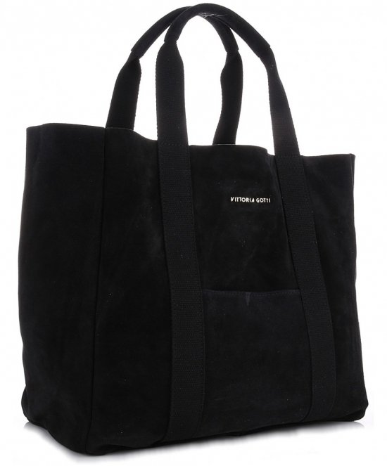 Kožené kabelka shopper bag Vittoria Gotti černá V8252