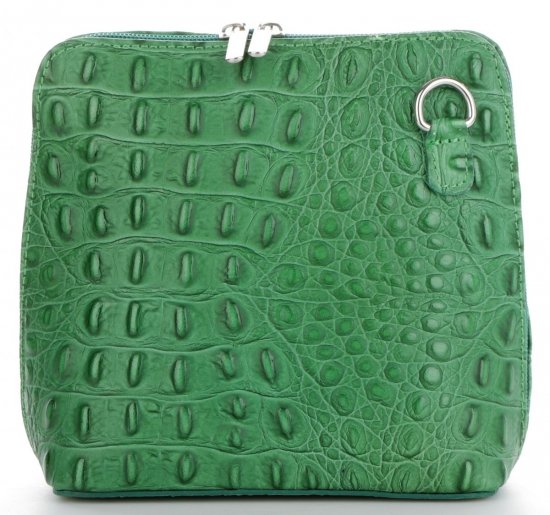 Kožené kabelka listonoška Genuine Leather dračí zelená 218