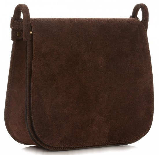 Kožené kabelka listonoška Genuine Leather čokoládová 0003