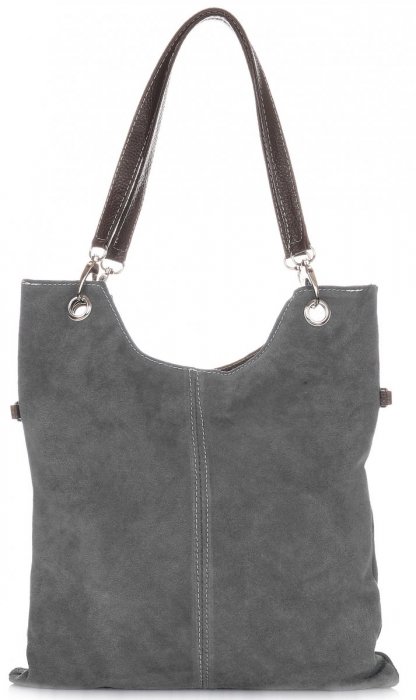 Kožené kabelka univerzální Genuine Leather šedá 517