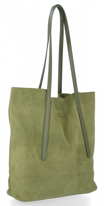 Bőr táska shopper bag Vittoria Gotti zöld V6590C