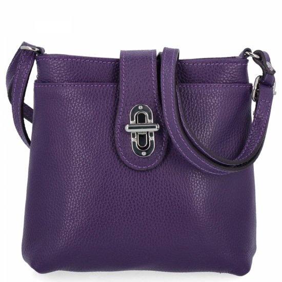Elegáns olasz bőr válltáska 201 sötétlila