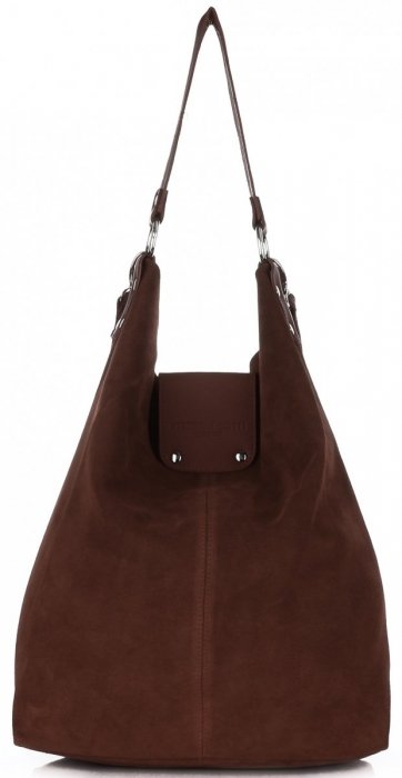 Bőr táska shopper bag Vittoria Gotti csokoládé V3292C