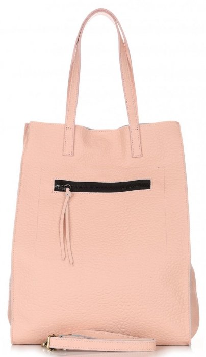 Bőr táska shopper bag Vittoria Gotti púderrózsaszín V8622