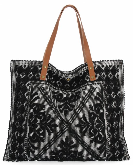 Olasz Shopper Táska Divatos Mintákkal 5887 Fekete