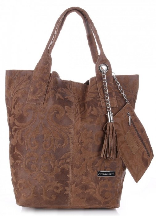 Bőr táska shopper bag Vittoria Gotti földszínű V10