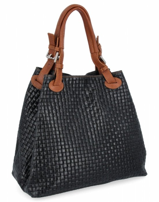 Bőr táska shopper bag Vittoria Gotti fekete 2269-Jczru