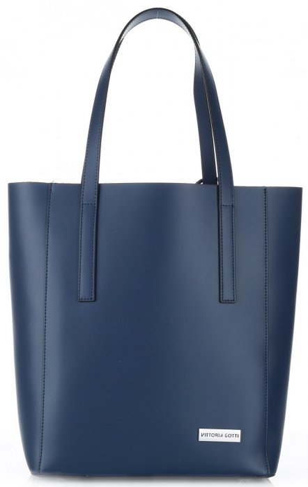 Bőr táska shopper bag Vittoria Gotti tengerkék V3121