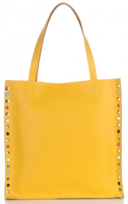 Bőr táska shopper bag Genuine Leather sárga 5013