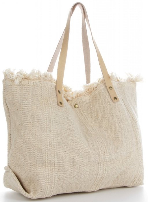 Bőr táska shopper bag Vittoria Gotti bézs V5902