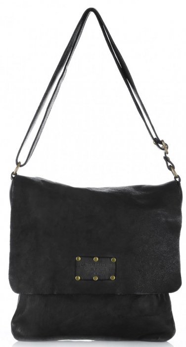 Bőr táska levéltáska Genuine Leather fekete L5127