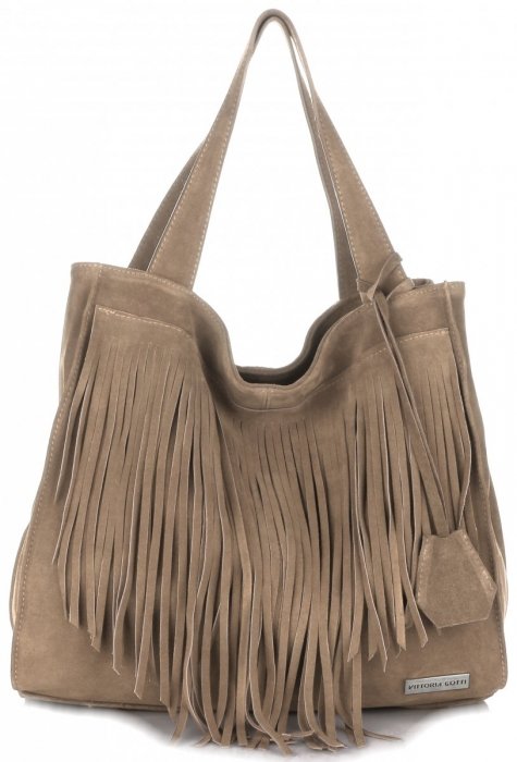 Bőr táska shopper bag Vittoria Gotti földszínű V6048