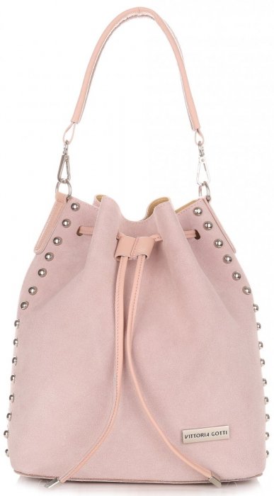 Bőr táska shopper bag Vittoria Gotti púderrózsaszín V3020