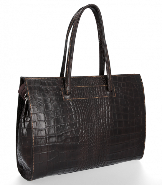 Bőr táska aktatáska Vittoria Gotti csokoládé V2026