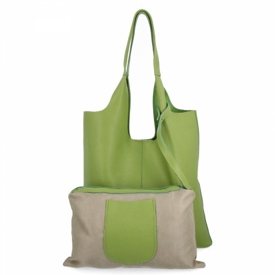 Bőr táska shopper bag Vittoria Gotti zöld 165