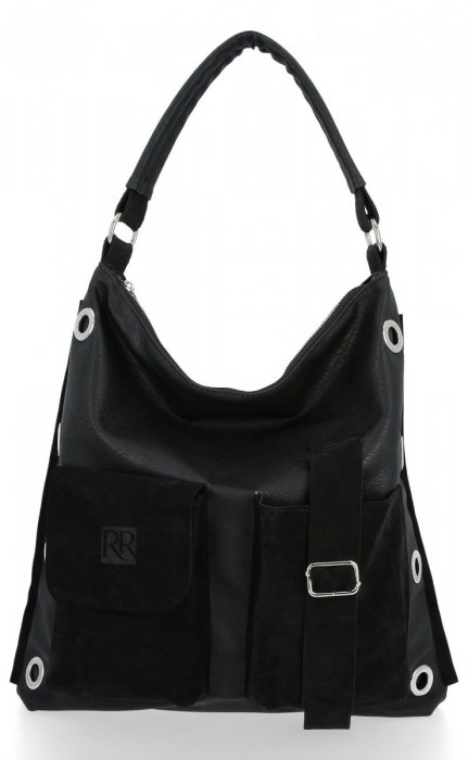 Bőr táska shopper bag Roberto Ricci fekete 19145
