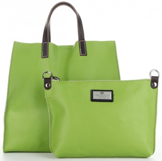 Bőr táska univerzális Genuine Leather zöld 691756