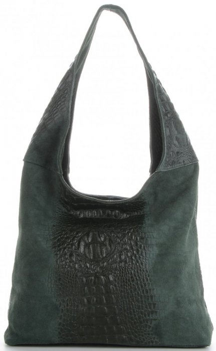 Bőr táska shopper bag Vera Pelle palackzöld A1