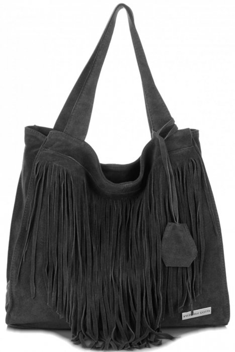 Bőr táska shopper bag Vittoria Gotti fekete V6048