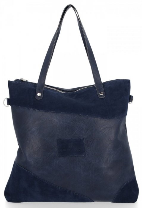 Bőr táska shopper bag Roberto Ricci tengerkék 18128