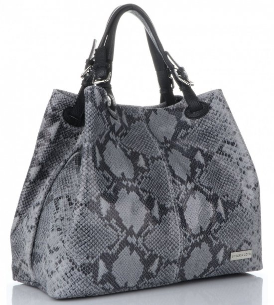 Bőr táska shopper bag Vittoria Gotti világosszürke V898GPIT