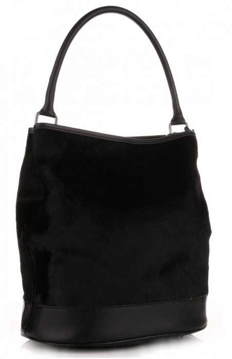 Bőr táska shopper bag Vera Pelle fekete 8502