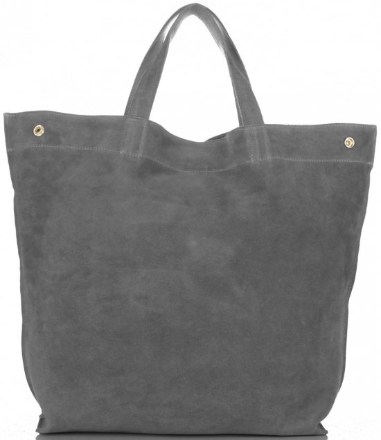 Bőr táska shopper bag Vera Pelle szürke A19