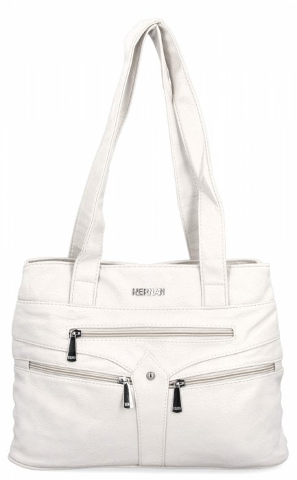 Torebka Damska Na Ramię Shopper Bag firmy Hernan 8006 Biała