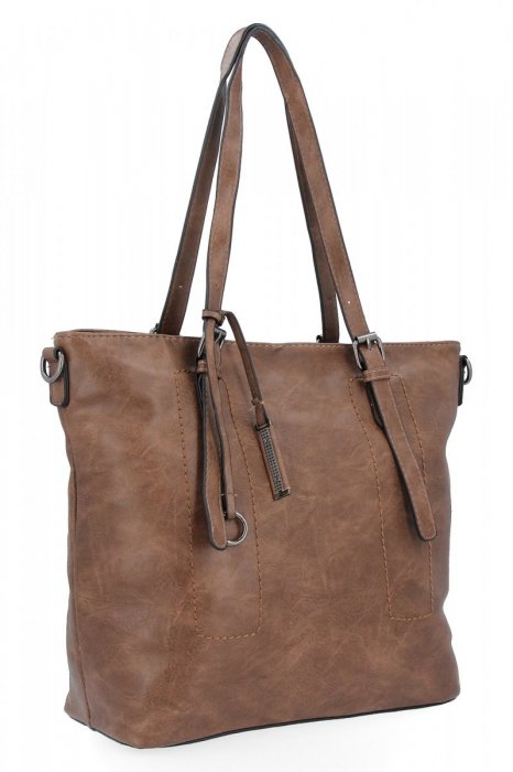 Uniwersalna Torebka Damska XL Shopper Bag firmy Hernan HB0213-1 Ziemista