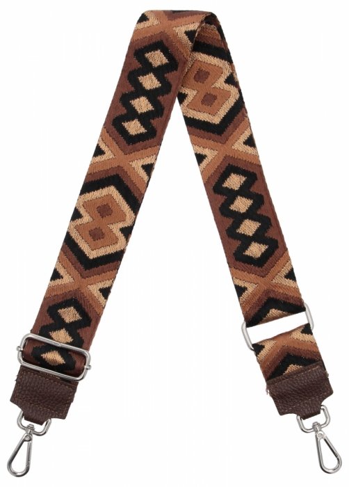 Modny Pasek Do Torebki H14 Czekoladowy/Ciemno Beżowy