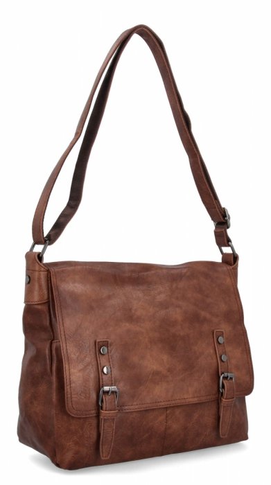 Torebka Damska Listonoszka Vintage firmy Herisson 1502L36   Ciemno Brązowa