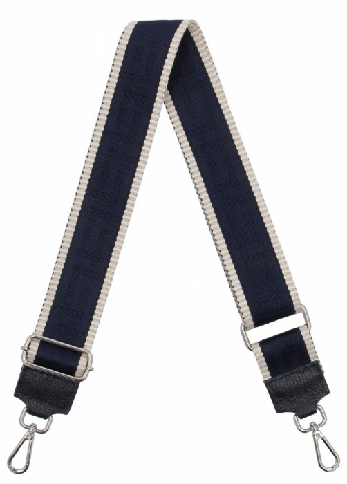 Modny Pasek Do Torebki Geometric PA005 Granatowy/Beżowy