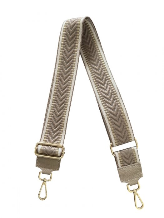 Modny Pasek Do Torebki H05 Ciemno Beżowy/Beżowy