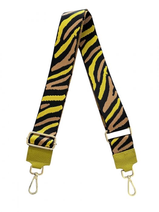 Modny Pasek Do Torebki Zebra P002 Musztardowy