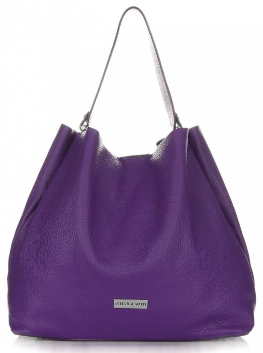 GEANȚĂ DIN PIELE shopper bag Vittoria Gotti prună V230